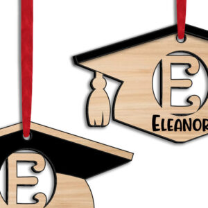 Intra απο ξύλο plywood 3mm-4mm πάχος - Στολίδι Graduation  Laser Letter E Δίασταση 6x6 cm INTRAFABR-115843498