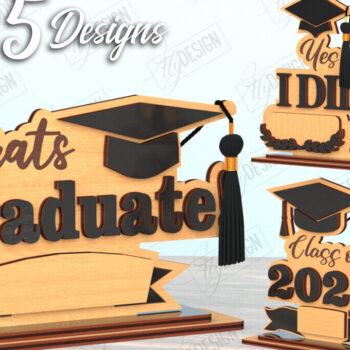 Intra απο ξύλο plywood 3mm-4mm πάχος - Πακέτο θήκης αποφοίτησης | CNC Δίασταση 30x20 cm INTRAFABR-118412225 - Image 1