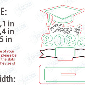 Intra απο ξύλο plywood 3mm-4mm πάχος - Πακέτο θήκης αποφοίτησης | CNC Δίασταση 30x20 cm INTRAFABR-118412225 - Image 2