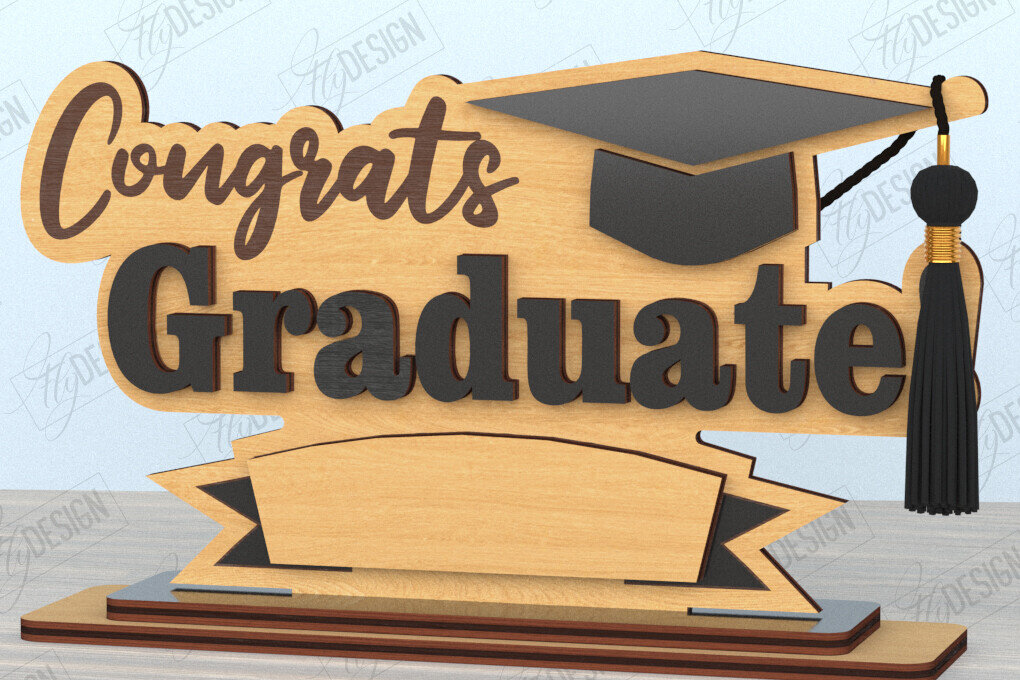 Intra απο ξύλο plywood 3mm-4mm πάχος - Φούντα αποφοίτησης | Grad 2025|CNC Δίασταση 30x20 cm INTRAFABR-118412188