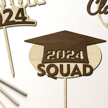 Intra απο ξύλο plywood 3mm-4mm πάχος - Graduation Toppers Σετ κομμένα πρότυπα Δίασταση 6x10 cm INTRAFABR-95689789 - Image 1