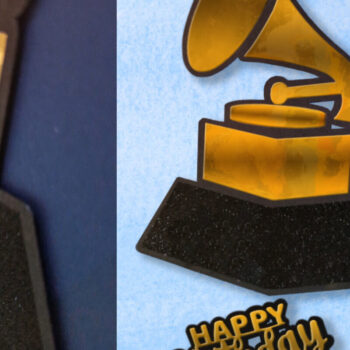 Intra απο ξύλο plywood 3mm-4mm πάχος - Κάρτα γενεθλίων γραμμοφώνου Δίασταση 6x6 cm INTRAFABR-80652865 - Image 2