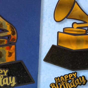 Intra απο ξύλο plywood 3mm-4mm πάχος - Κάρτα γενεθλίων γραμμοφώνου Δίασταση 6x6 cm INTRAFABR-80652865 - Image 4