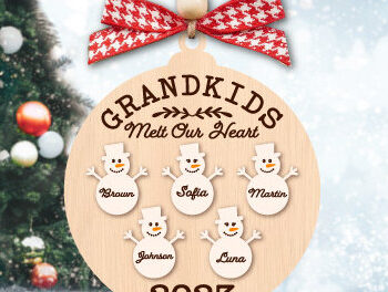 Intra απο ξύλο plywood 3mm-4mm πάχος - Πακέτο στολιδιών από το Grandkids Melt Our Heart Δίασταση 6x6 cm INTRAFABR-80870815 - Image 4