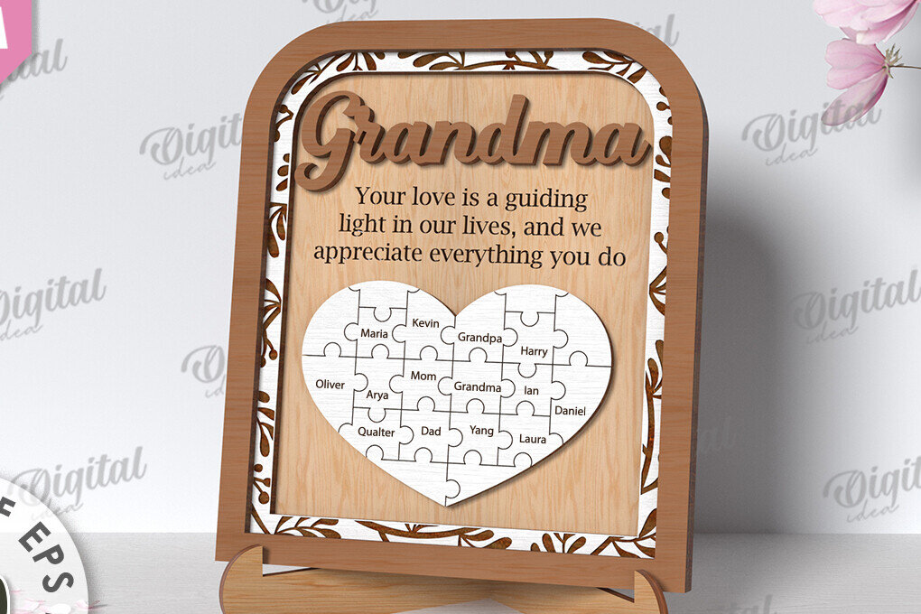 Intra απο ξύλο plywood 3mm-4mm πάχος - Grandmother Puzzle Πλαίσιο  Δίασταση 20x25 cm INTRAFABR-118960013