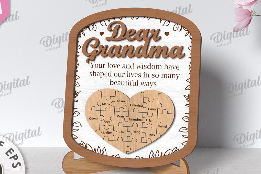 Intra απο ξύλο plywood 3mm-4mm πάχος - Grandmother Puzzle Πλαίσιο  Δίασταση 20x25 cm INTRAFABR-118960100