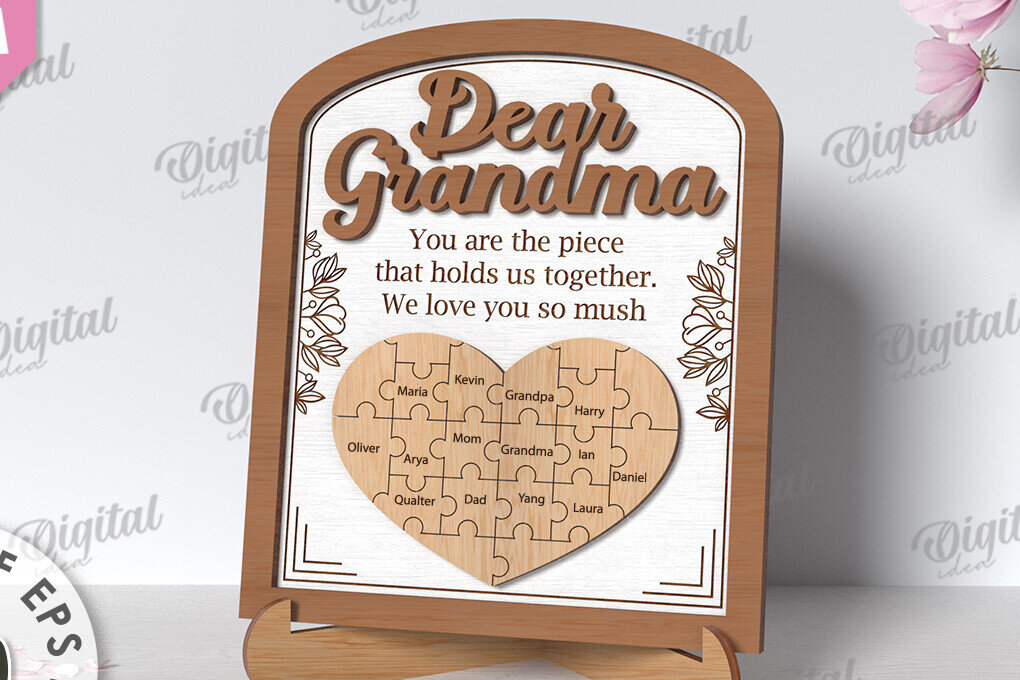 Intra απο ξύλο plywood 3mm-4mm πάχος - Grandmother Puzzle Πλαίσιο  Δίασταση 20x25 cm INTRAFABR-118959928