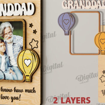 Intra απο ξύλο plywood 3mm-4mm πάχος - με μαγνήτη φωτογραφιών παππούδων και γιαγιάδων Δίασταση 30x20 cm INTRAFABR-112689781 - Image 2