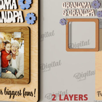 Intra απο ξύλο plywood 3mm-4mm πάχος - με μαγνήτη φωτογραφιών παππούδων και γιαγιάδων Δίασταση 30x20 cm INTRAFABR-112689804 - Image 2