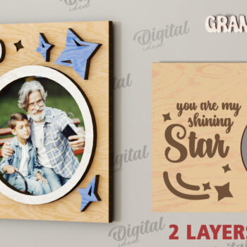 Intra απο ξύλο plywood 3mm-4mm πάχος - με μαγνήτη φωτογραφιών παππούδων και γιαγιάδων Δίασταση 30x20 cm INTRAFABR-112689855 - Image 2