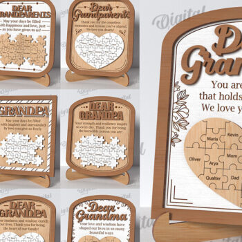 Intra απο ξύλο plywood 3mm-4mm πάχος - Πακέτο λέιζερ γιαγιάδες και παππούδες Δίασταση 20x25 cm INTRAFABR-118768620 - Image 1