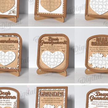 Intra απο ξύλο plywood 3mm-4mm πάχος - Πακέτο λέιζερ γιαγιάδες και παππούδες Δίασταση 20x25 cm INTRAFABR-118768620 - Image 2