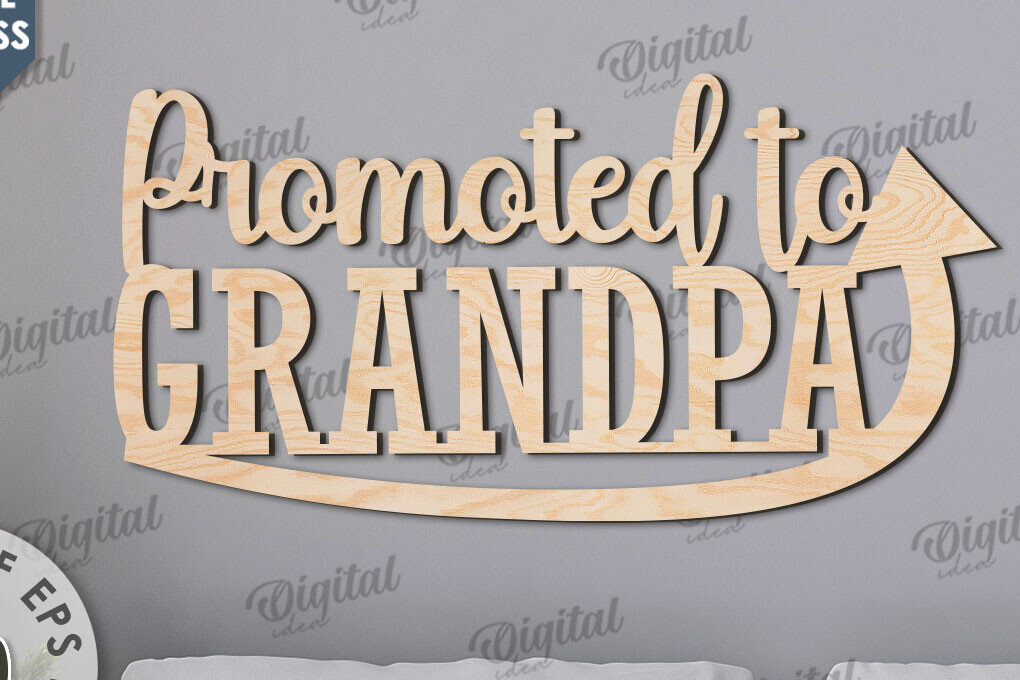 Intra απο ξύλο plywood 3mm-4mm πάχος - Σχέδιο κοπής με λέιζερ υπογράφουν παππούδες και γιαγιάδες Δίασταση 30x20 cm INTRAFABR-110764366