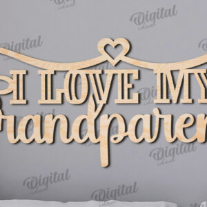 Intra απο ξύλο plywood 3mm-4mm πάχος - Σχέδιο κοπής με λέιζερ υπογράφουν παππούδες και γιαγιάδες Δίασταση 30x20 cm INTRAFABR-110764394