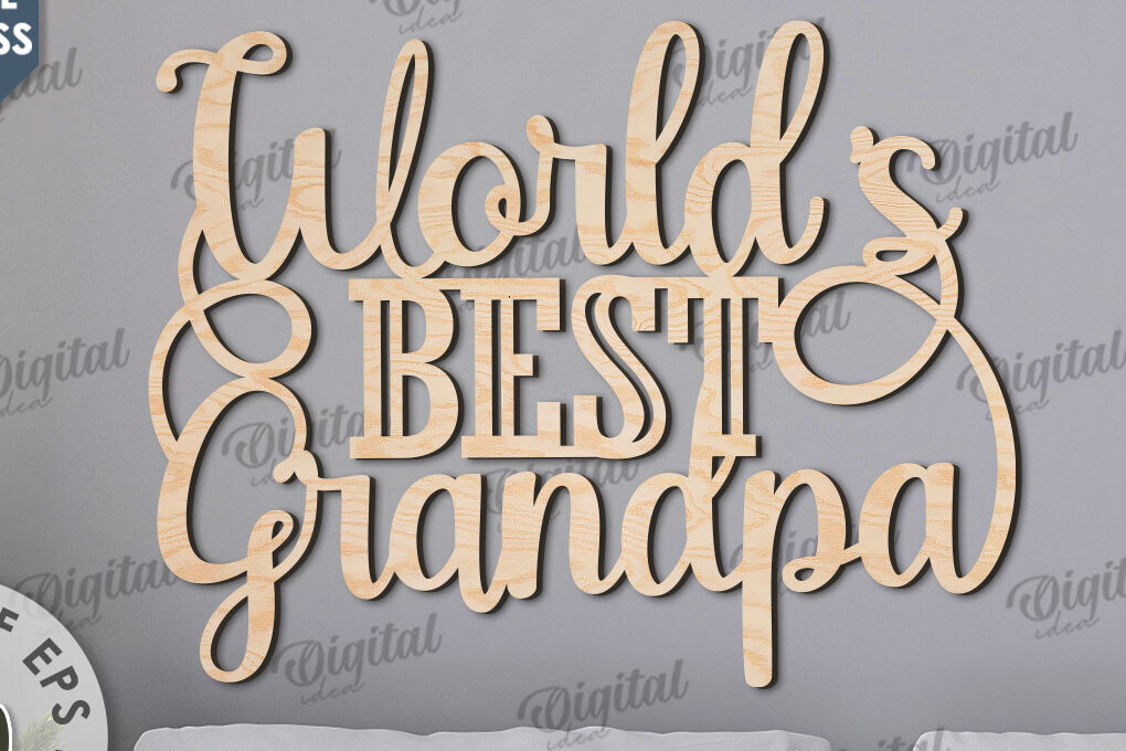 Intra απο ξύλο plywood 3mm-4mm πάχος - Σχέδιο κοπής με λέιζερ υπογράφουν παππούδες και γιαγιάδες Δίασταση 30x20 cm INTRAFABR-110764419