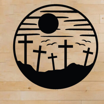 Intra απο ξύλο plywood 3mm-4mm πάχος - Λίμα κοπής με λέιζερ Grave Cross, Διακόσμηση τοίχου Δίασταση 40x50 cm INTRAFABR-63186886 - Image 1