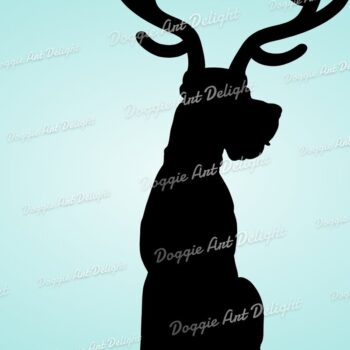 Intra απο ξύλο plywood 3mm-4mm πάχος - Great Dane Christmas Dog Reindeer Δίασταση 15x15 cm INTRAFABR-82917851 - Image 1