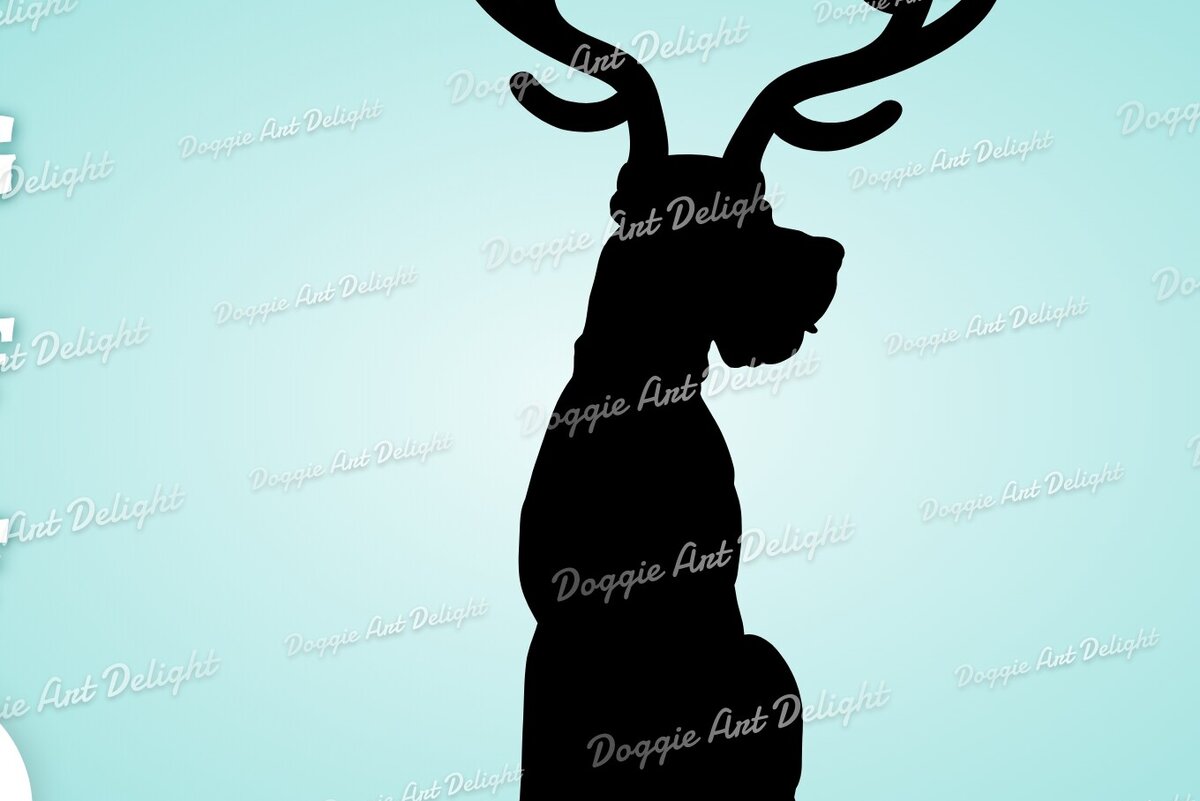 Intra απο ξύλο plywood 3mm-4mm πάχος - Great Dane Christmas Dog Reindeer  Δίασταση 15x15 cm INTRAFABR-82917851