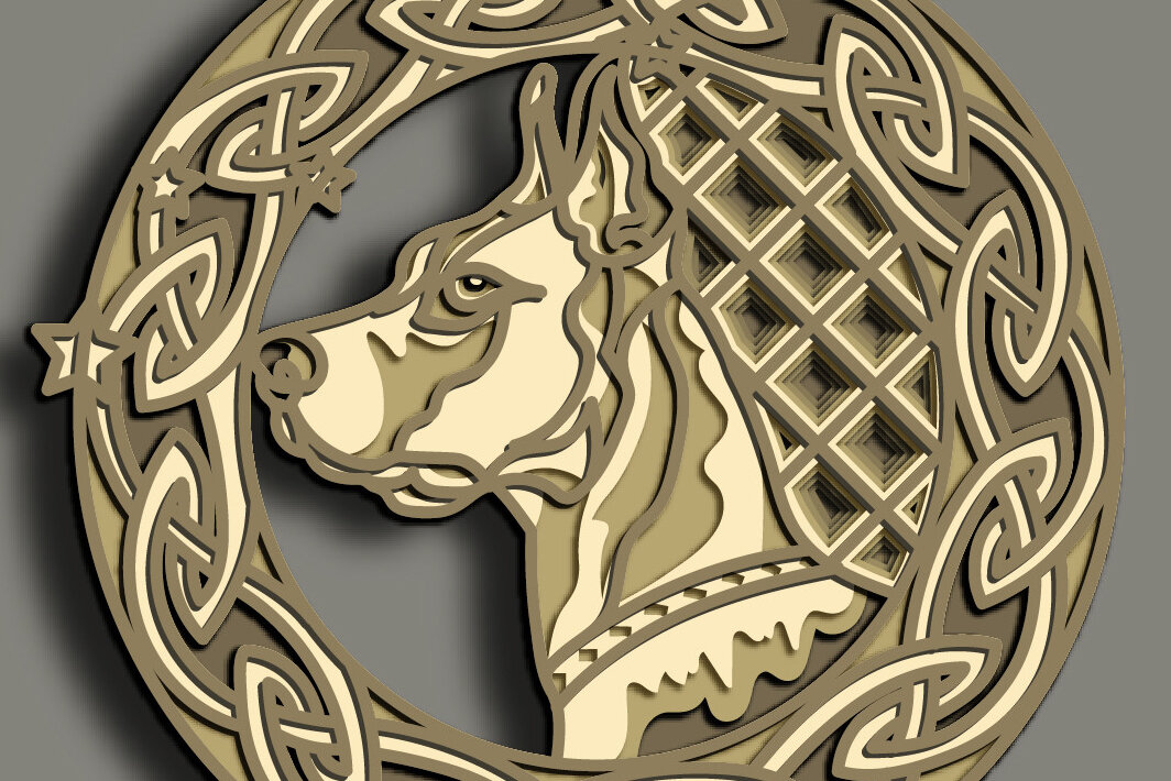 Intra απο ξύλο plywood 3mm-4mm πάχος -  Multilayer /Cut Great Dane Dog Δίασταση 30x20 cm INTRAFABR-66199477