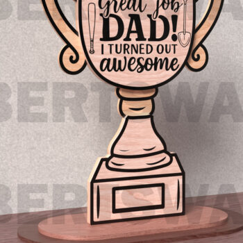 Intra απο ξύλο plywood 3mm-4mm πάχος - Μεγάλη δουλειά Dad Laser Cut  Δίασταση 20x20 cm INTRAFABR-122192675 - Image 2