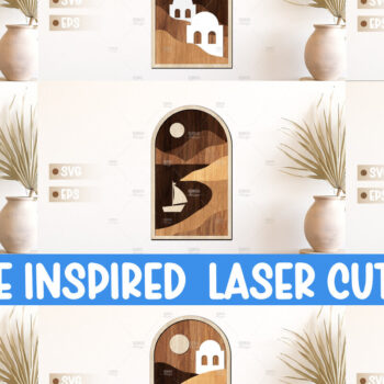 Intra απο ξύλο plywood 3mm-4mm πάχος - Greek Landscapes 3D Layered Laser Cut Δίασταση 40x50 cm INTRAFABR-125136193 - Image 1