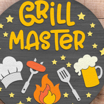 Intra απο ξύλο plywood 3mm-4mm πάχος - Grill Master , Summer Door Sign DXF Δίασταση 20x20 cm INTRAFABR-123356290 - Image 1