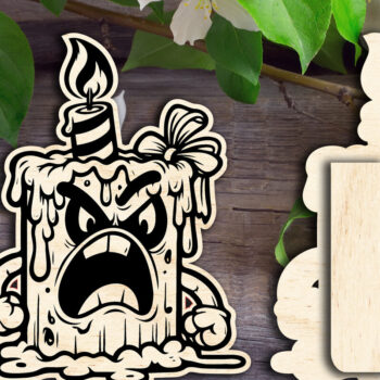 Intra απο ξύλο plywood 3mm-4mm πάχος - Δωροθήκη για τούρτα γενεθλίων Grumpy Δίασταση 20x20 cm INTRAFABR-93403358 - Image 1