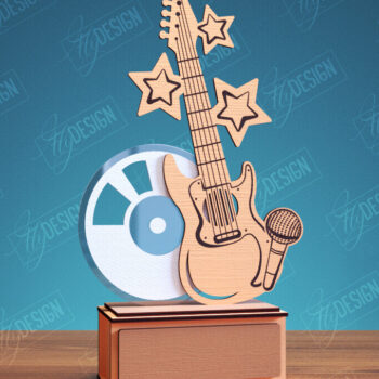 Intra απο ξύλο plywood 3mm-4mm πάχος - Βραβείο Guitar Trophy Laser Cut Bundle Δίασταση 20x20 cm INTRAFABR-114807278 - Image 11