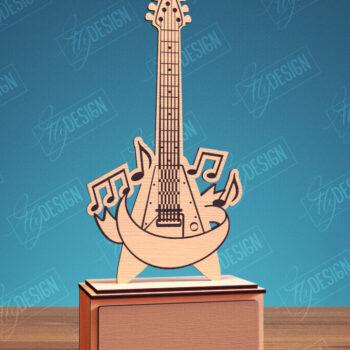 Intra απο ξύλο plywood 3mm-4mm πάχος - Guitar Award Trophy Laser Cut Design Δίασταση 30x20 cm INTRAFABR-114807341 - Image 1