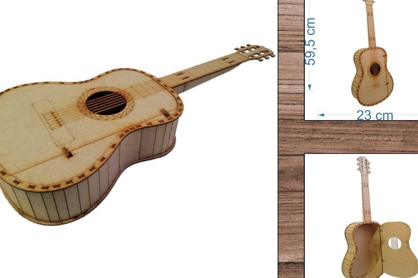 Intra απο ξύλο plywood 3mm-4mm πάχος - Κιθάρα - Κουτί - Laser Cut Δίασταση 20x20 cm INTRAFABR-21129075