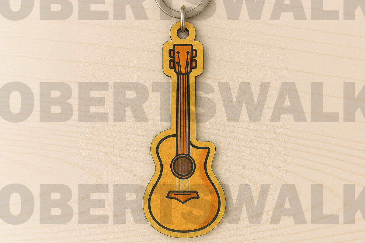 Intra απο ξύλο plywood 3mm-4mm πάχος - Μπρελόκ κιθάρας  Δίασταση 4x4 cm INTRAFABR-123331042