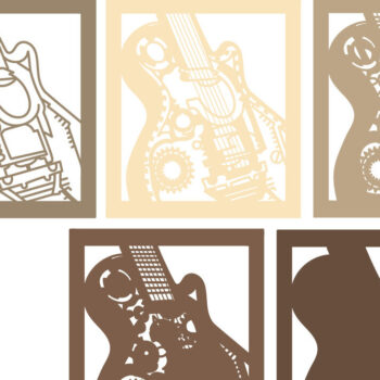 Intra απο ξύλο plywood 3mm-4mm πάχος - Κιθάρα - Πολυστρωματικά κομμένα αρχεία για λέιζερ Δίασταση 30x20 cm INTRAFABR-72315830 - Image 2