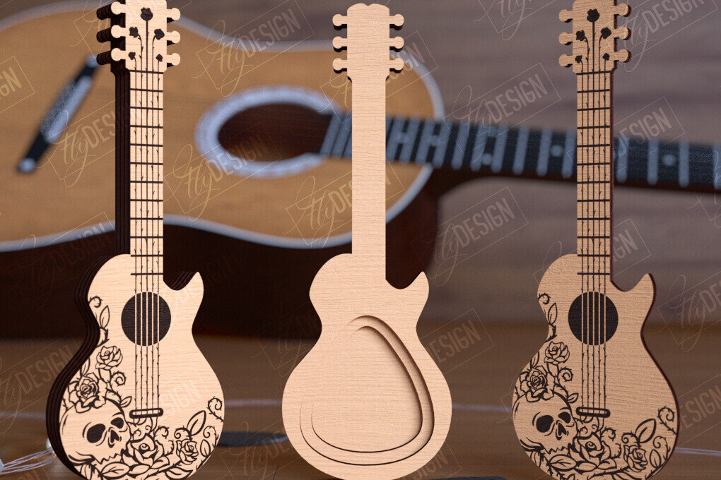 Intra απο ξύλο plywood 3mm-4mm πάχος - Θήκη επιλογής κιθάρας | Pick Box | Ιδέα δώρου Δίασταση 20x20 cm INTRAFABR-112698707