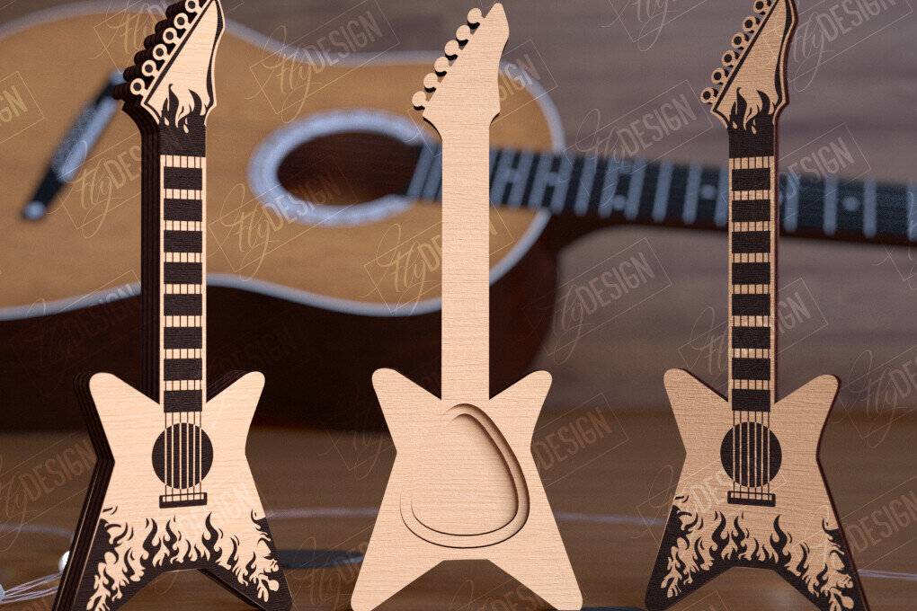 Intra απο ξύλο plywood 3mm-4mm πάχος - Θήκη επιλογής κιθάρας | Pick Box | Ιδέα δώρου Δίασταση 20x20 cm INTRAFABR-112698733