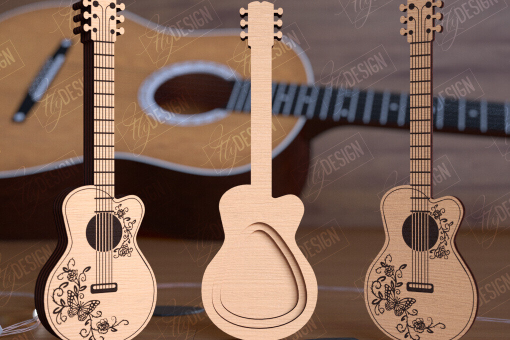 Intra απο ξύλο plywood 3mm-4mm πάχος - Θήκη επιλογής κιθάρας | Pick Box | Ιδέα δώρου Δίασταση 20x20 cm INTRAFABR-112698830