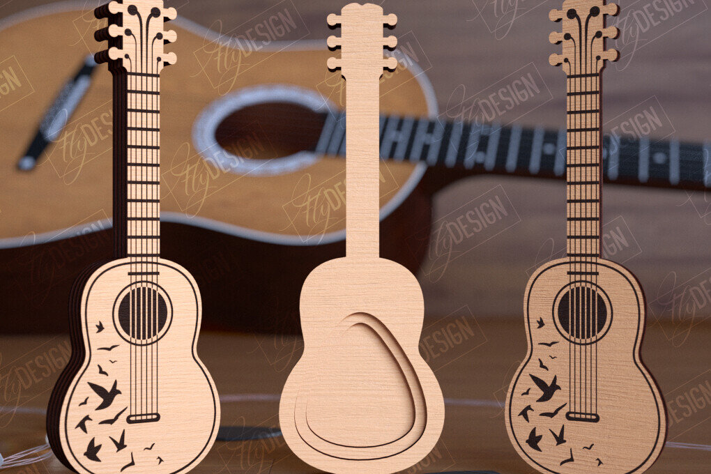 Intra απο ξύλο plywood 3mm-4mm πάχος - Θήκη επιλογής κιθάρας | Pick Box | Ιδέα δώρου Δίασταση 20x20 cm INTRAFABR-112698682