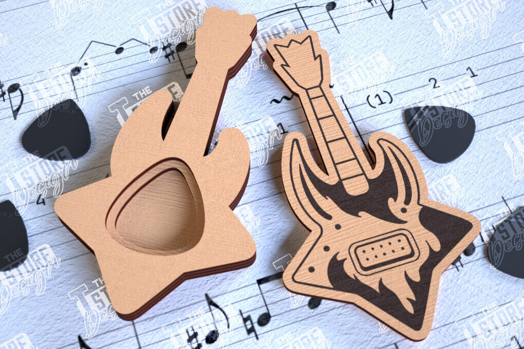 Intra απο ξύλο plywood 3mm-4mm πάχος - Θήκη κιθάρας |Θήκη επιλογής| Pick Box Δίασταση 20x20 cm INTRAFABR-113863169