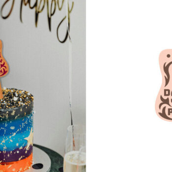 Intra απο ξύλο plywood 3mm-4mm πάχος - Πινακίδα Guitar Plant | Cake Topper για τον μπαμπά Δίασταση 75x4 cm INTRAFABR-98065784 - Image 2