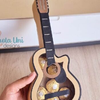 Intra απο ξύλο plywood 3mm-4mm πάχος - Κουτί σε σχήμα κιθάρας Δίασταση 15x15 cm INTRAFABR-98569608 - Image 1