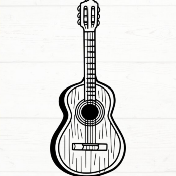 Intra απο ξύλο plywood 3mm-4mm πάχος - Κιθάρα , DXF, EPS, JPG, PNG Δίασταση 20x20 cm INTRAFABR-115721201 - Image 1