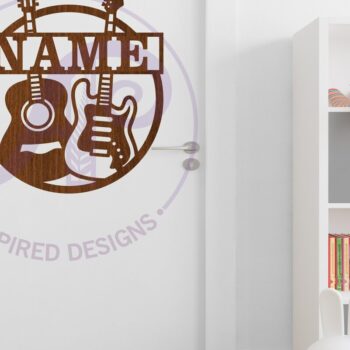 Intra απο ξύλο plywood 3mm-4mm πάχος - Κιθάρες με θέμα όνομα  Laser Δίασταση 30x20 cm INTRAFABR-106282611 - Image 3