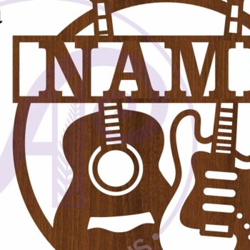 Intra απο ξύλο plywood 3mm-4mm πάχος - Κιθάρες με θέμα όνομα  Laser Δίασταση 30x20 cm INTRAFABR-106282611 - Image 4