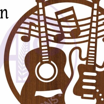 Intra απο ξύλο plywood 3mm-4mm πάχος - Guitars Wall Art Sign, Δίασταση 40x50 cm INTRAFABR-111943358 - Image 3