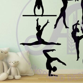 Intra απο ξύλο plywood 3mm-4mm πάχος - Gymnast Silhouette Laser Cut Shapes X 10 Δίασταση 30x20 cm INTRAFABR-95947120 - Image 2