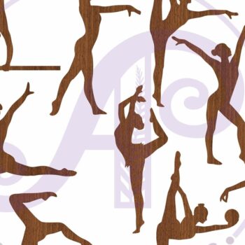 Intra απο ξύλο plywood 3mm-4mm πάχος - Gymnast Silhouette Laser Cut Shapes X 10 Δίασταση 30x20 cm INTRAFABR-95947120 - Image 3