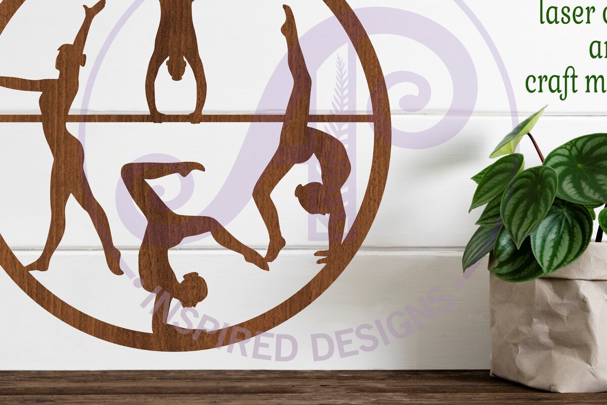 Intra απο ξύλο plywood 3mm-4mm πάχος - Gymnast Wall Art Sign,  . Διάνυσμα Δίασταση 40x50 cm INTRAFABR-96909229