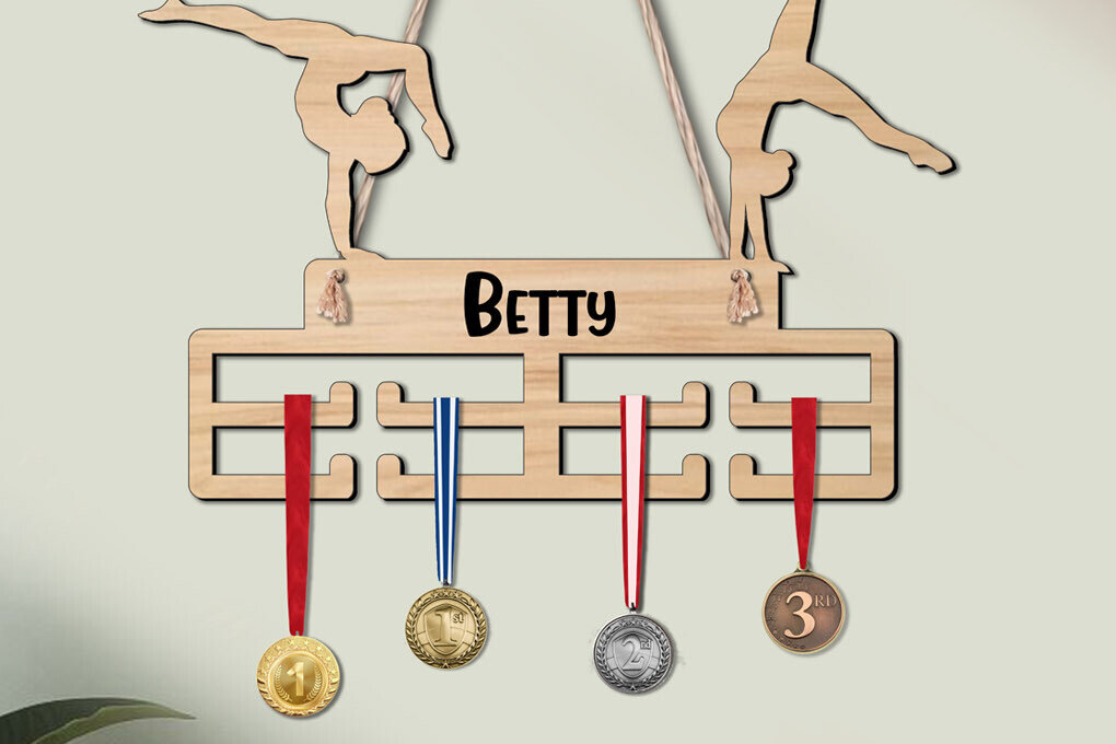 Intra απο ξύλο plywood 3mm-4mm πάχος - Gymnastic Women Sport Medal Hanger  Δίασταση 20x20 cm INTRAFABR-120223093