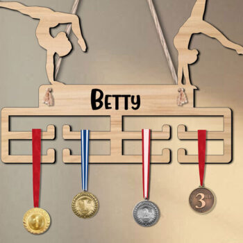 Intra απο ξύλο plywood 3mm-4mm πάχος - Gymnastic Women Sport Medal Hanger Δίασταση 20x20 cm INTRAFABR-120223093 - Image 2
