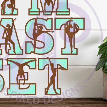 Intra απο ξύλο plywood 3mm-4mm πάχος - Γυμναστική Γυναικεία σιλουέτα γράμματα Δίασταση 30x20 cm INTRAFABR-94938556 - Image 1