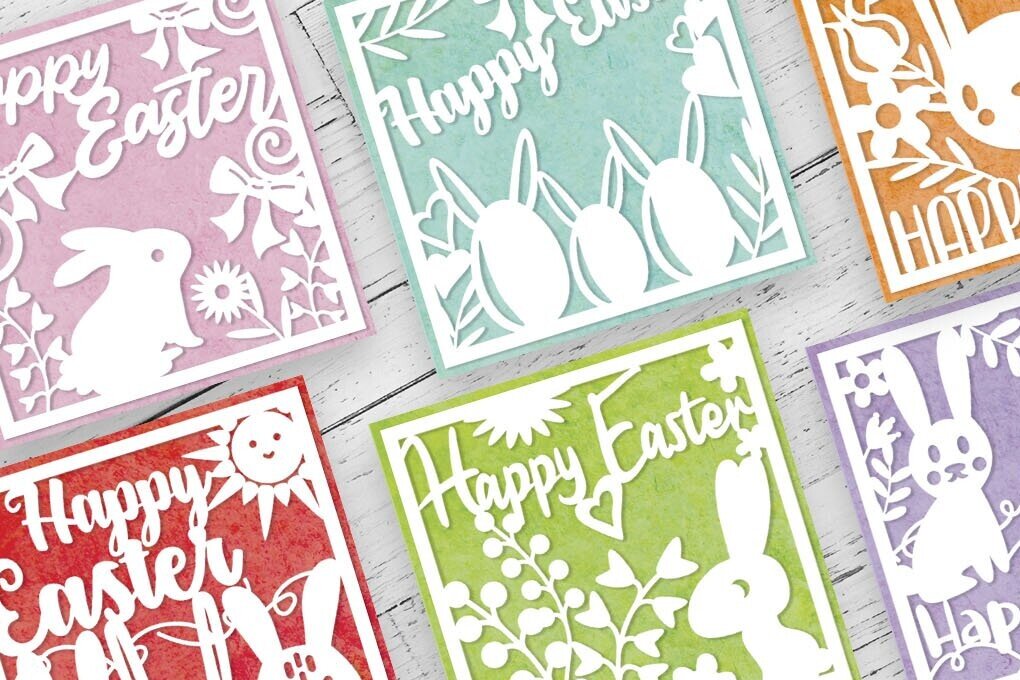 Intra απο ξύλο plywood 3mm-4mm πάχος - Πακέτο κοπής χαρτιού Haappy Πασχαλινές κάρτες Δίασταση 15x15 cm INTRAFABR-89836066